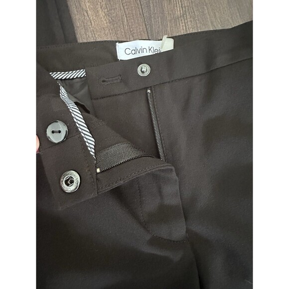 Calvin Klein Women's Mid Rise Cropped Slim Fit Ankle Length Pants Black 4 - Picture 5 of 9